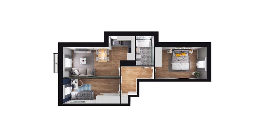 3-pokojowe mieszkanie 51 m² + balkon Bez Prowizji - Widok 2