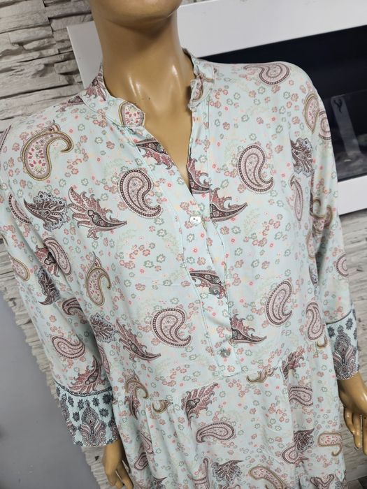 Sukienka Made in Italy wzorzysta boho midi oversize rozmiar uni