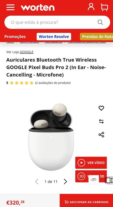 Bose QuietComfort Ultra e Google Pixel Buds 2 Pro. Fatura, garantia
