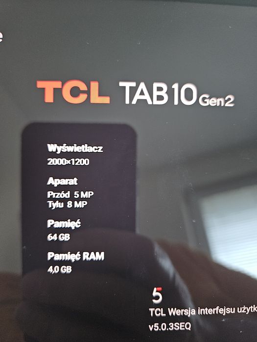 Tablet 10 cali android TCL 8496G  plus etui