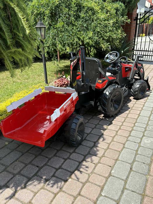 TRAKTOR na Akumulator Dla Dzieci 2X200W 24V7Ah Przyczepka Spychacz Koparka