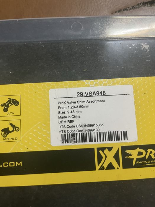 kit de pastilhas de afinação de válvulas ProX 29.VSA948 (9,48 mm),