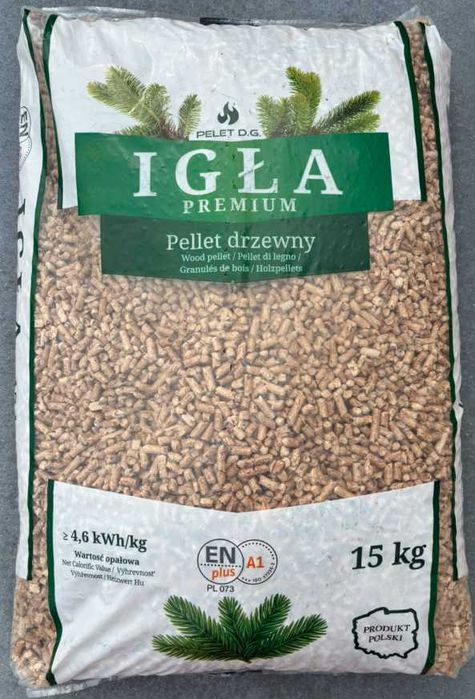 Pellet Igła PREMIUM 100%  A1 w 15kg  fi 6 op 15 kg - 33,45 zł