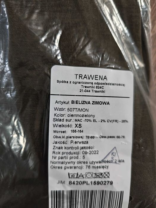 Bielizna zimowa MON rozm. XS