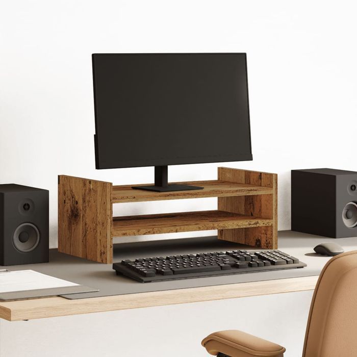 Vidaxl Podstawka Pod Monitor, Stare Drewno, 50X27X20 Cm