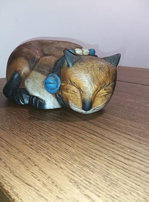 Gato decoração em madeia