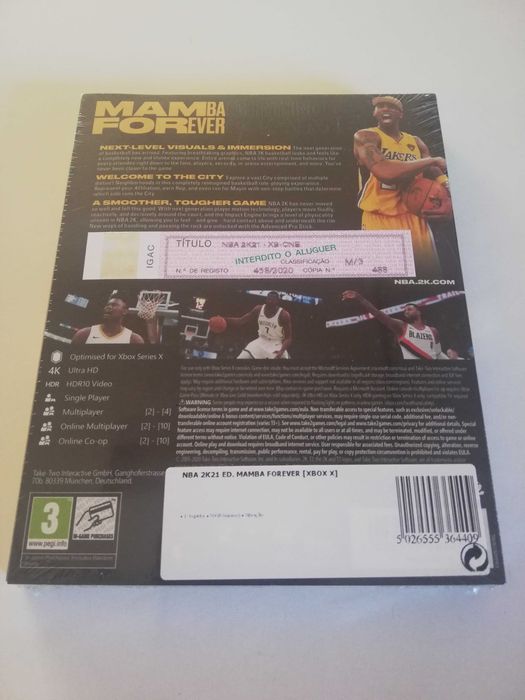 NBA 2K21 - Mamba Forever Edition XBOX Series X - Novo e Selado