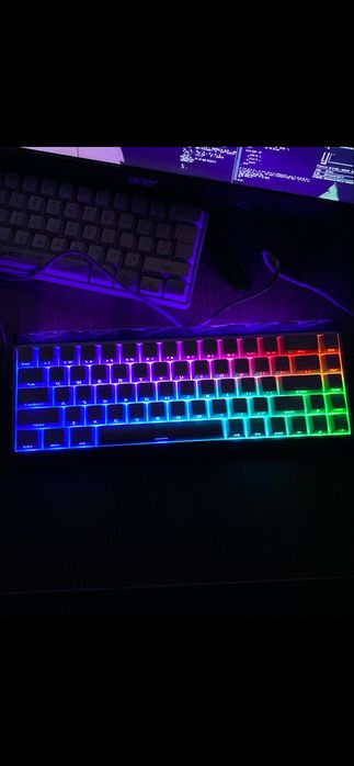 AULA HERO 68he НОВА магнітна ігрова клавіатура white RGB + СОФТ
