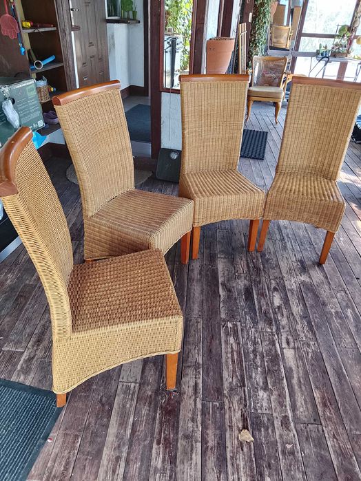 krzesła wiklinowe  6 sztuk