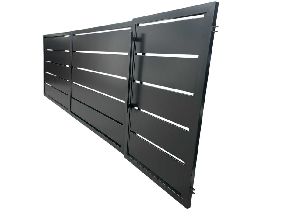 Brama wjazdowa dwuskrzydłowa 4x1,5m ocynk+RAL PROFIL 250 sztachety