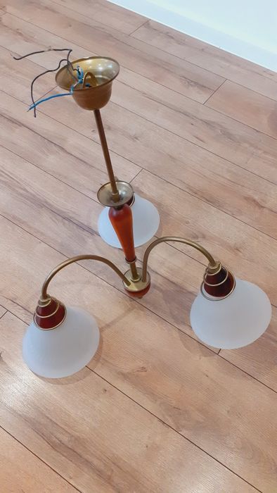 Żyrandol bardzo ładny z prl mosiężny