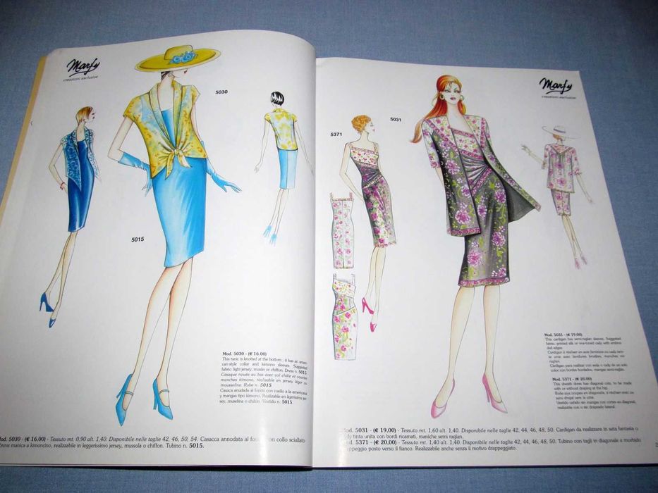 Moda Marfy 2016 wykroje 10 modeli r.42-54 szycie krawiectwo ilustracje