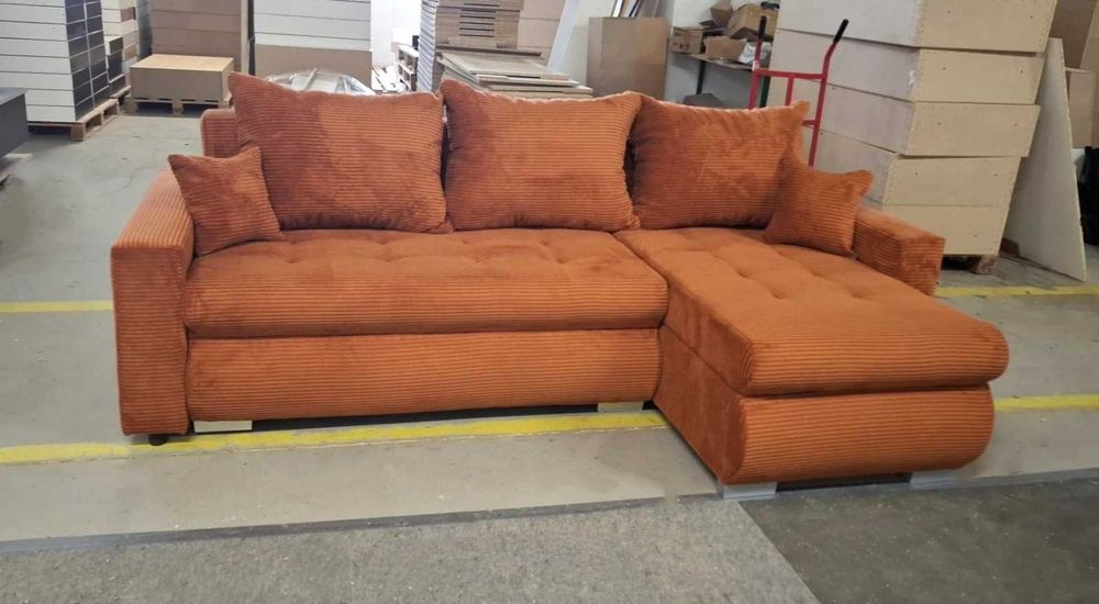 Sofa narożna w tkaninie SZTRUKS