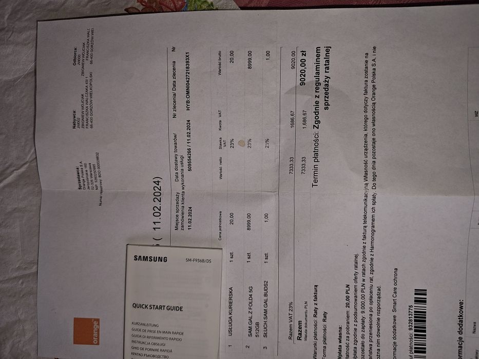 Samsung Galaxy Z Fold 4 pamię  512 GB -gwrarancja ( rezerwacja do 29go