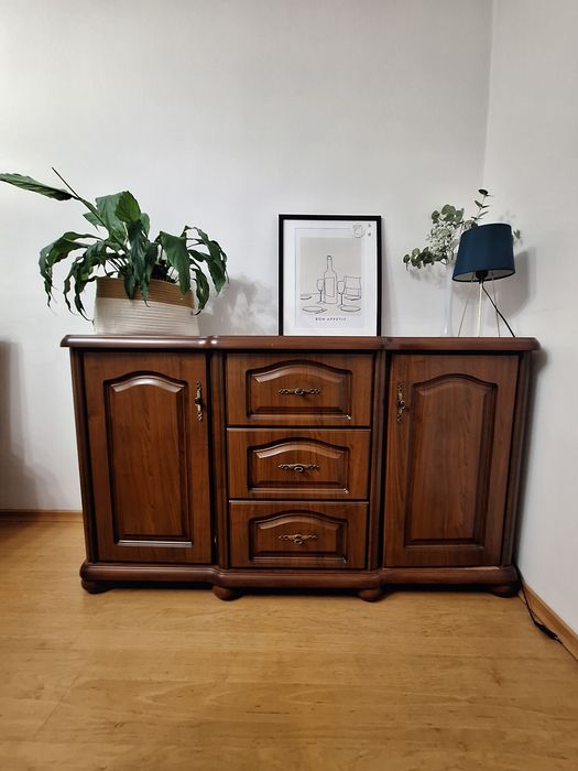 Zestaw komoda + witryna brazowe