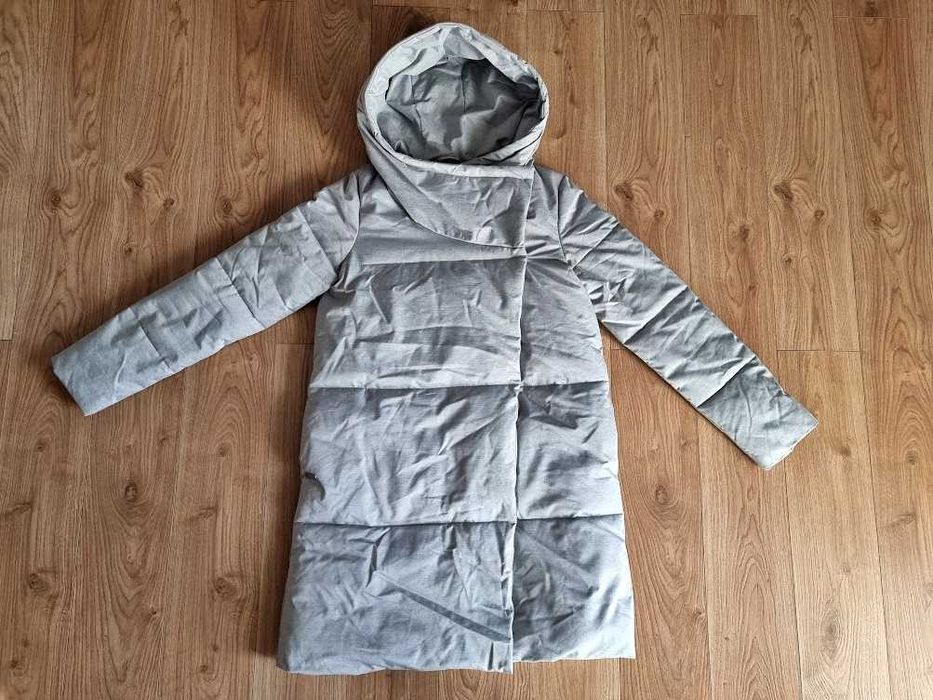 Diverse Meloe melanżowa szarość, efektowna i ciepła kurtka/płaszcz r M