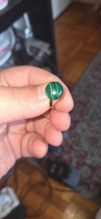 pierścionek z malachit śr oczka 12 mm