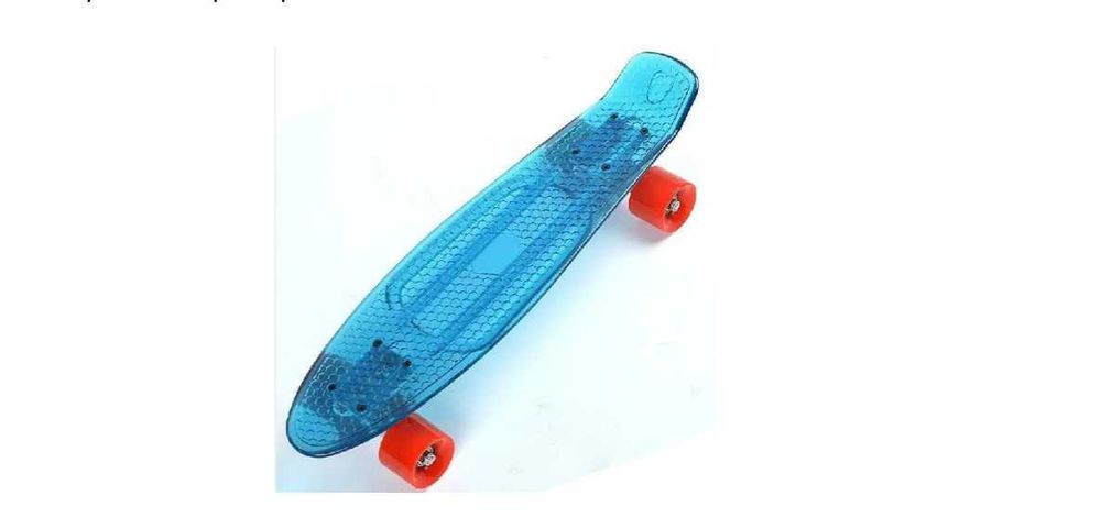 Скейтборд/скейт Penny Board Пеніборд прозорий синій.  Розпродаж!