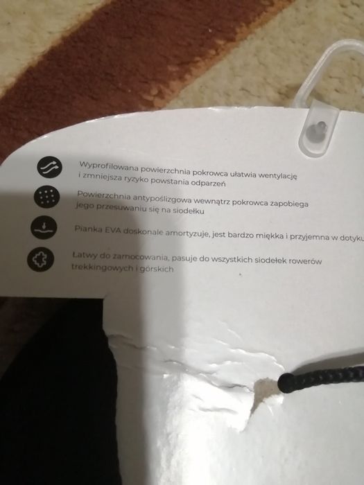 Pokrowiec na siodełko rowerowe.