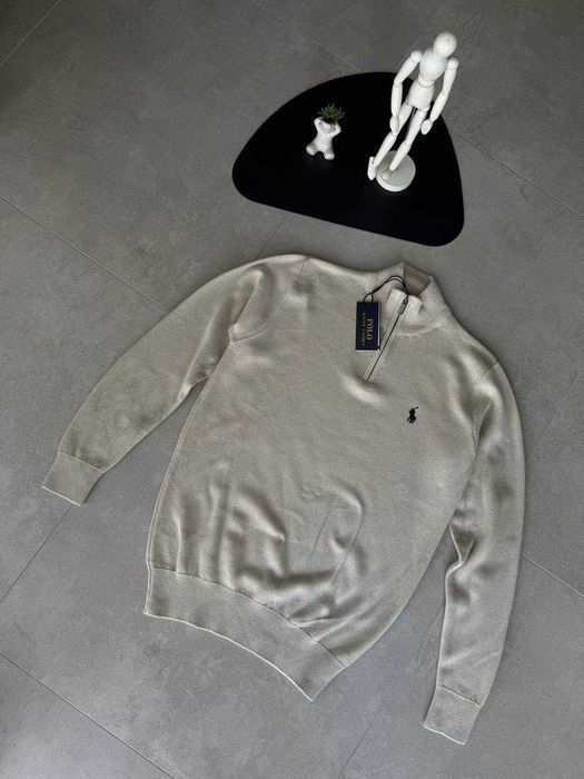 Чоловіча мужская Кофта  полузамок на 1/3 zip   Polo Ralph Lauren White