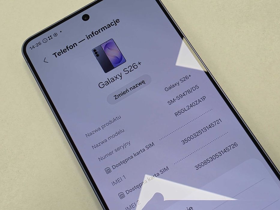 Samsung Galaxy S26+ Plus Dual SIM/ 12GB/ 256GB/ Cobalt Violet/ BAT 100%/ Grade A/ + ładowarka/ 28.07.26/ EU