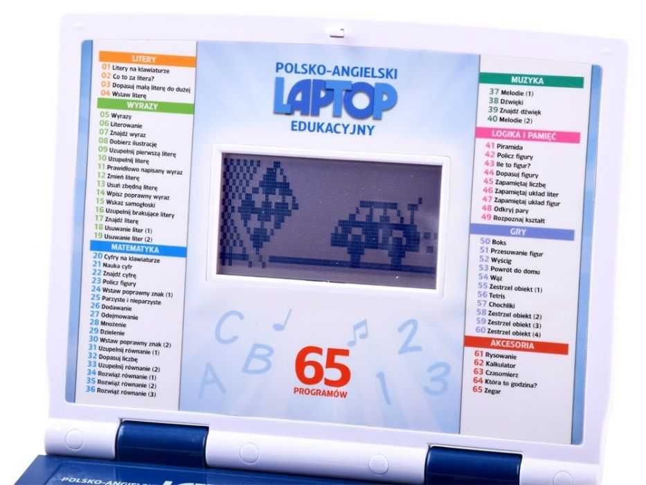 65w1 POLSKO/ ANG Kreatywny Interaktywny Laptop edukacyjny dla dzieci