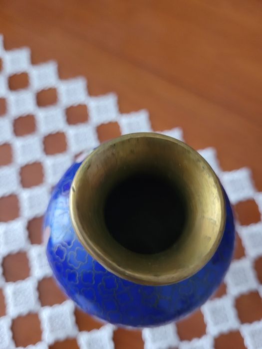 Wazonik Cloisonne mosiądz emalia