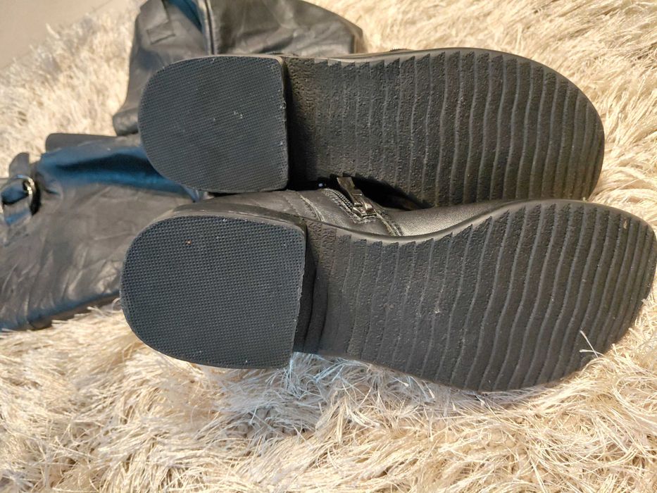 Skórzane kozaki damskie rozmiar 35