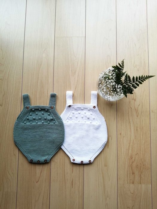 Fofo/bodie em tricot feito à mão, algodão orgânico