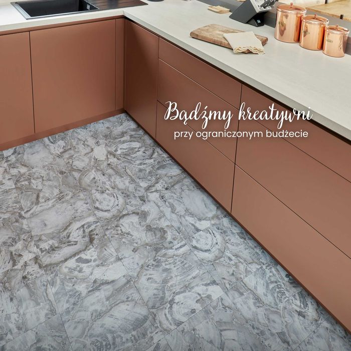 Płytki Winylowe Samoprzylepne 5m² SZARY KAMIEŃ Panele Kafelki  Marmur