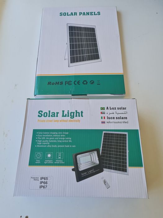 Holofote luz solar com sensor 200 led novo