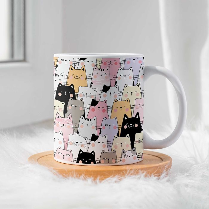 Kubek 330ml Z KOTAMI – Idealny prezent dla kociarzy!