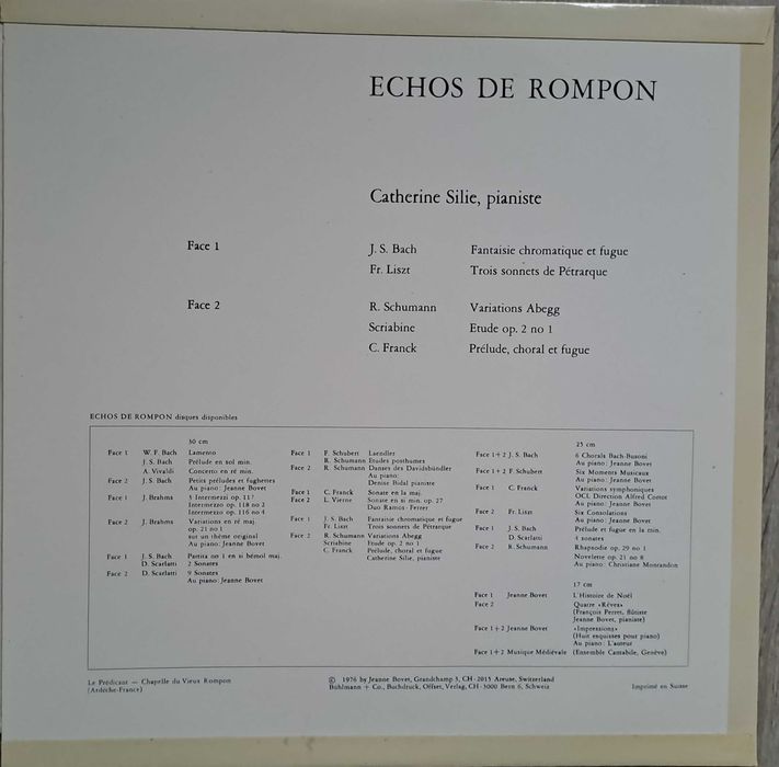 Catherina Silié. Echos de Rompon. Płyta winylowa z 1976 roku. UNIKAT