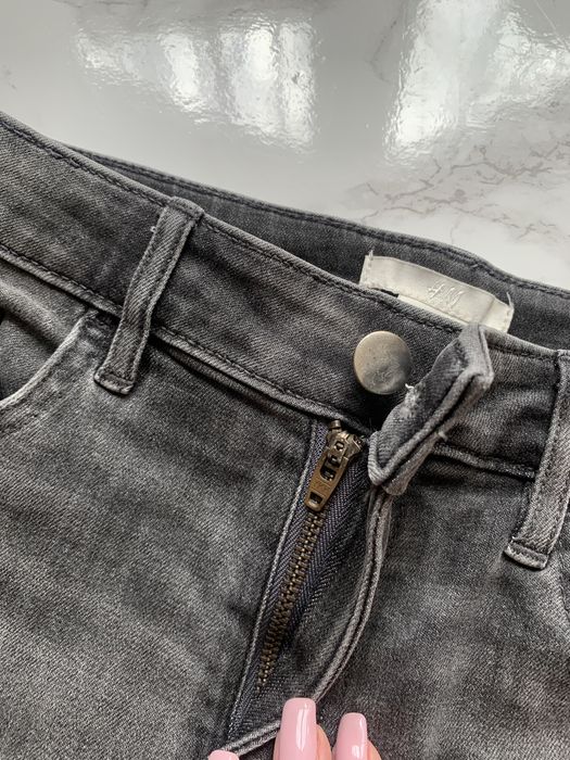Szare krótkie spodenki H&M z wysokim stanem