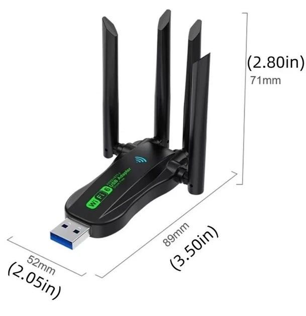 Дводіапазонний 2.4/5GHz USB WiFi6 Адаптер AX900 + Bluetooth 5.4
