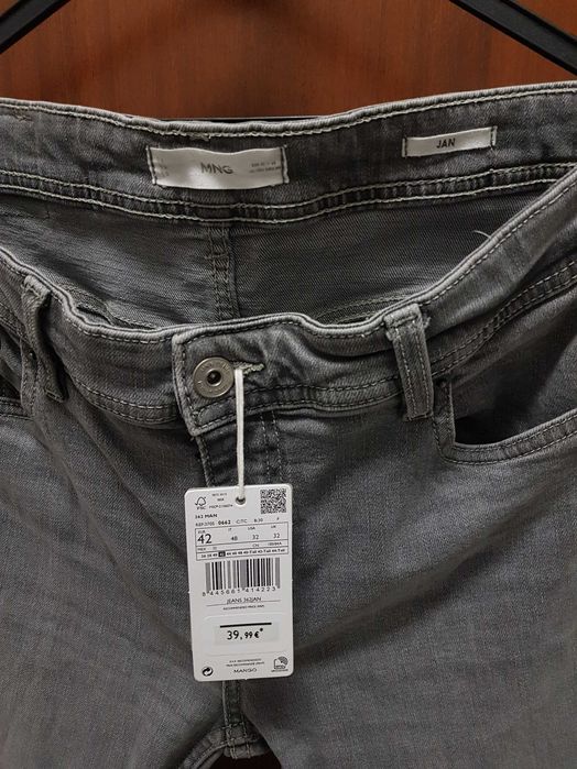 Calças de ganga jeans homem cinzento Mango estilo Levis Lee NOVAS