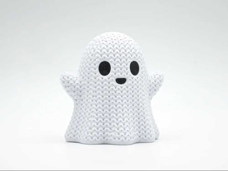 Bonecos 3D Halloween (efeito tricô) — Fantasma, Morcego, Gato Preto.