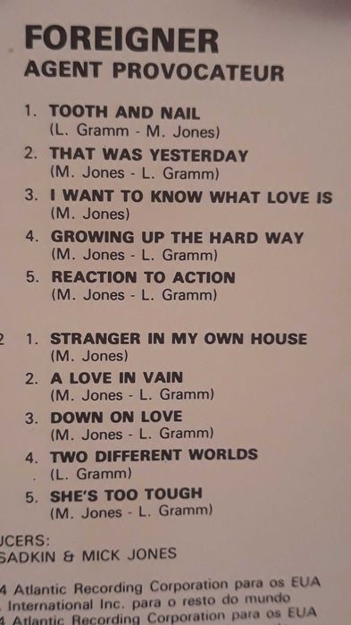 Foreigner - Agent provocateur - cassette - portes incluídos