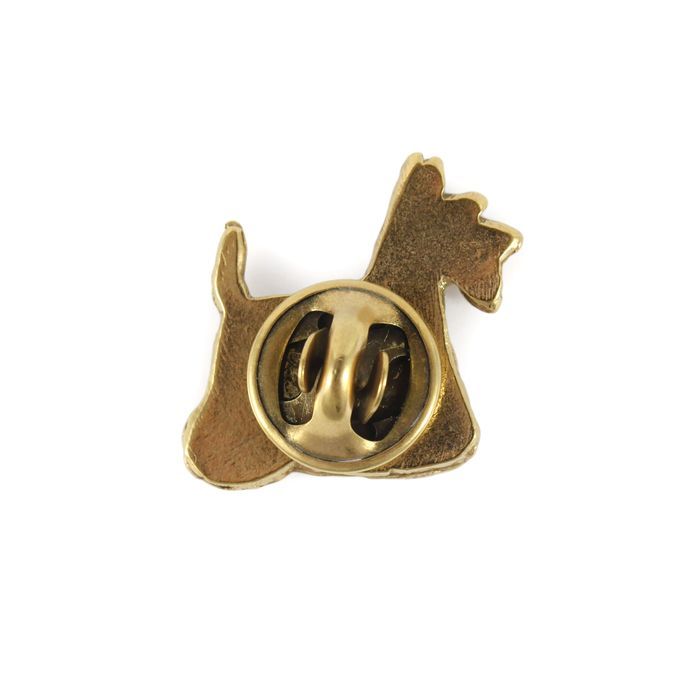 Terier szkocki pin pozłocony w pudełku Art-Dog