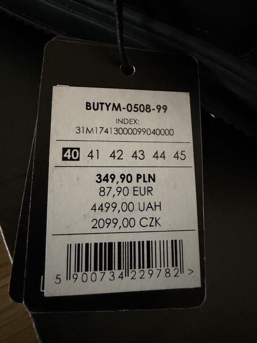 Buty snackersy Ochnik skórzane r.40