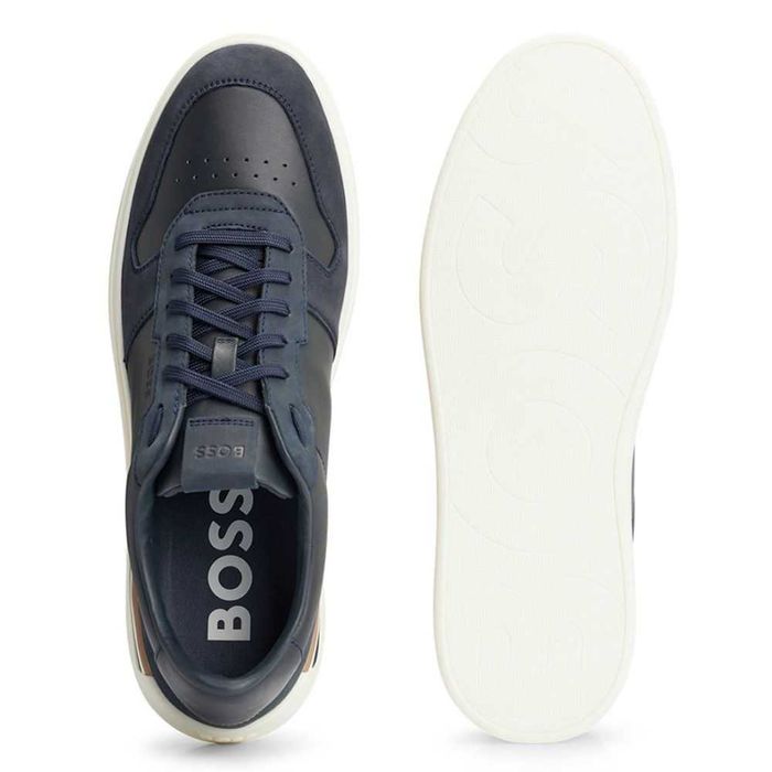 HUGO BOSS męskie skórzane sneakersy / buty Dark Blue
