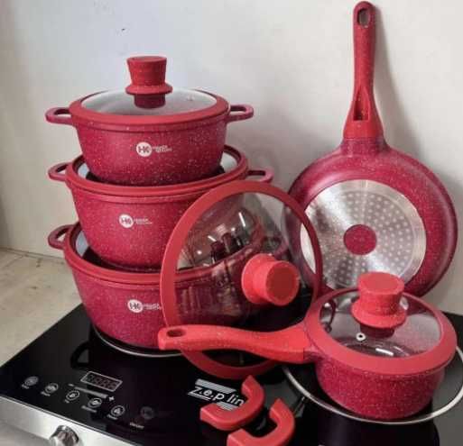 Набор посуды кастрюль с гранитным антипригарным покрытием антипригарна