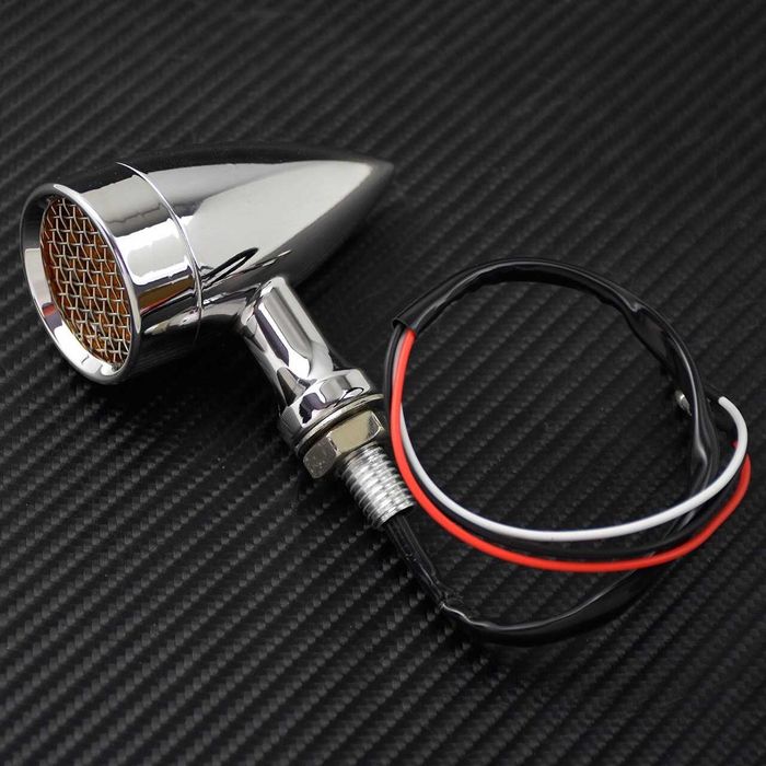 Par piscas led rede bala alumínio luz presença cafe racer chopper
