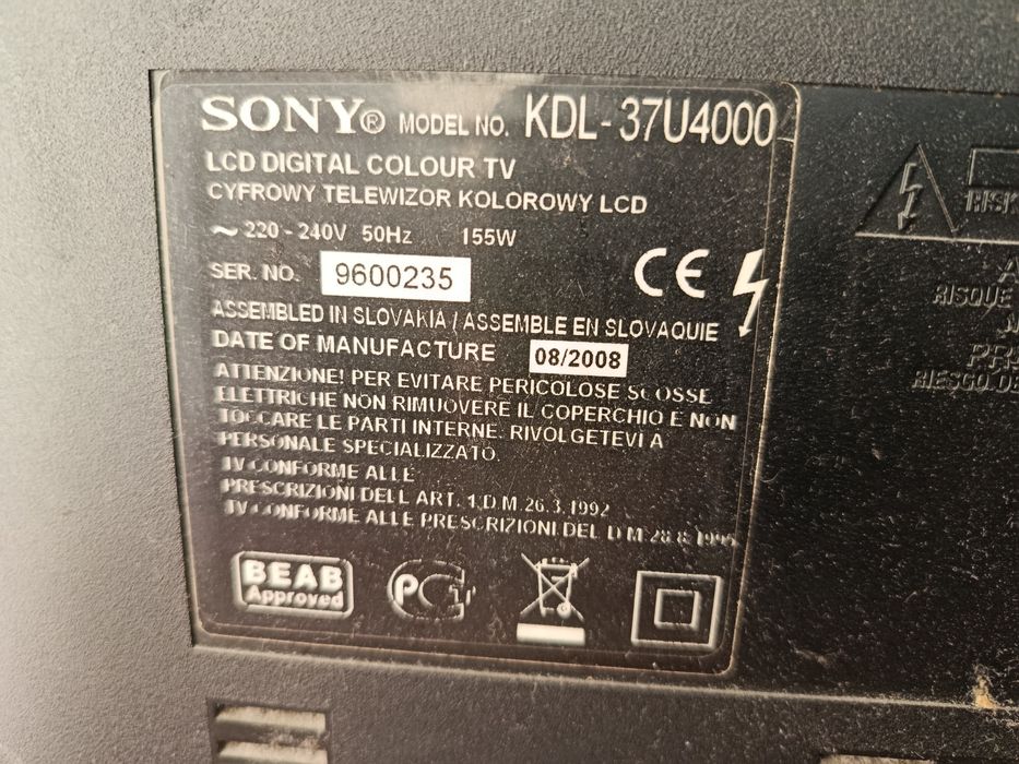 Sprzedam Telewizor Sony Bravia 37 cali