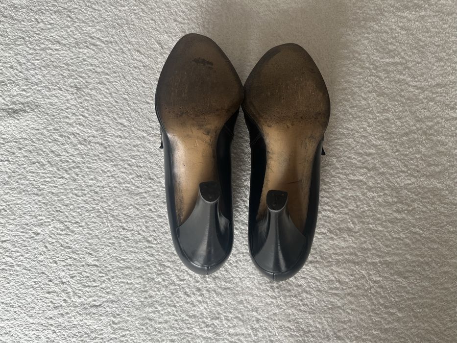 Skórzane niemieckie buty na obcasie