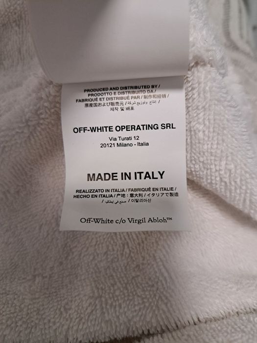Фірмовий бавовняний махровий халат Off-White c/o Vorgil Abloh
