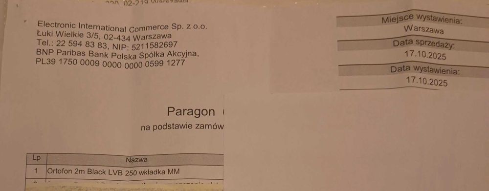 Wkładka Ortofon 2m Black lvb 250MM Beethoven