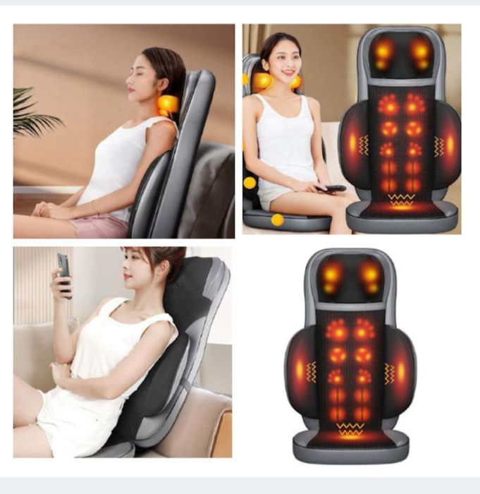 Mata masująca MatMay Shiatsu z podgrzewaniem i pilotem czarna