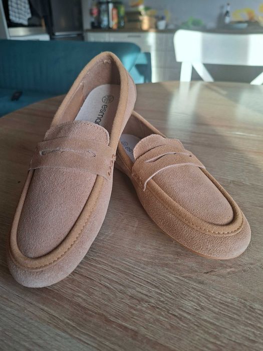 Buty zamszowe damskie mokasyny