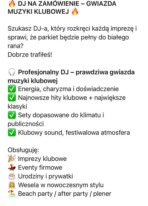 DJ Tom Van Master wolne terminy